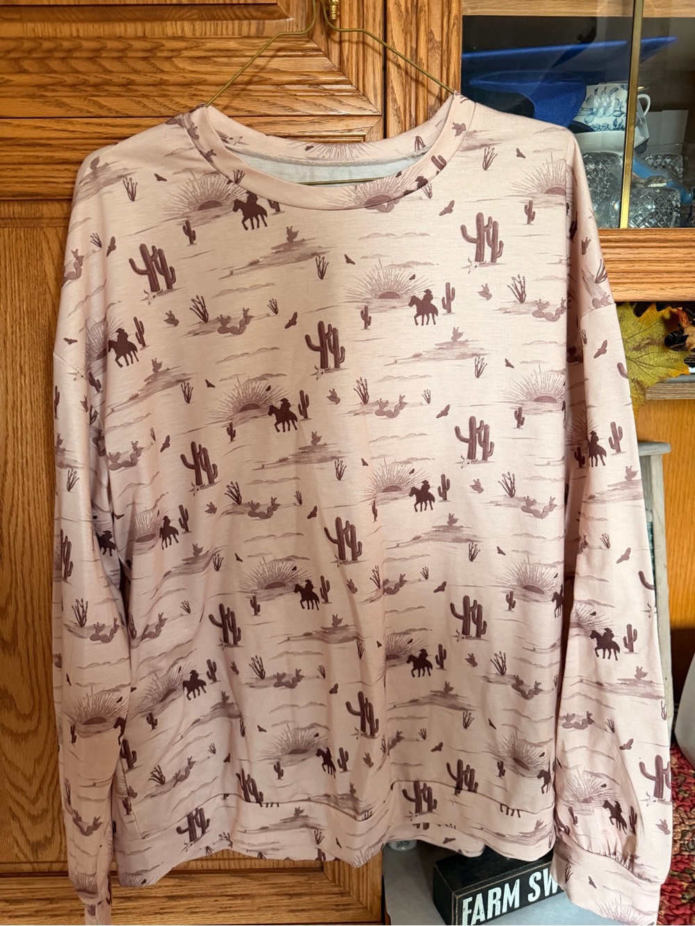 Wrangler Pink Desert Print Long Sleeve Tee